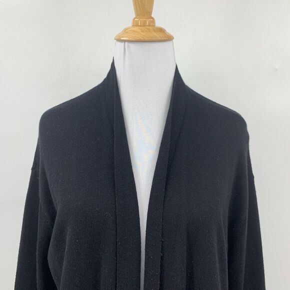 Splendid Retreat Cardigan Womens S Small Black Open Front Cashmere Blend Pockets - Picture 3 of 15